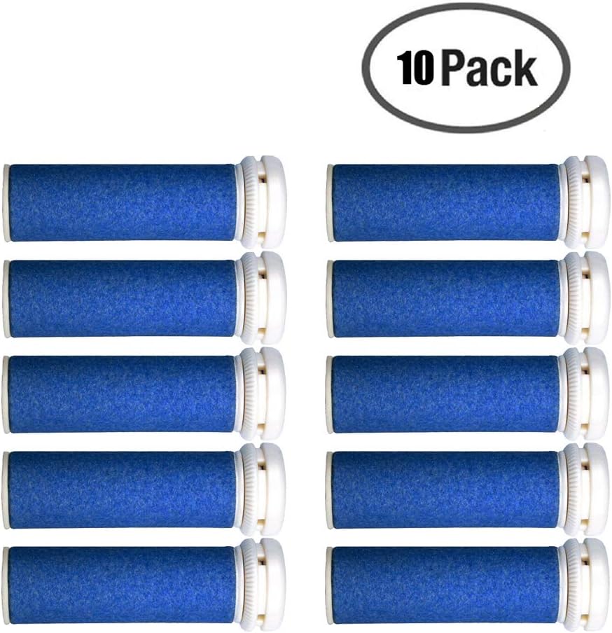 Foot Solutions Super Coarse Emjoi Micro-Pedi Refills Rollers Compatible with Emjoi Micro-Pedi Callus Remover(10 PACK-Blue)