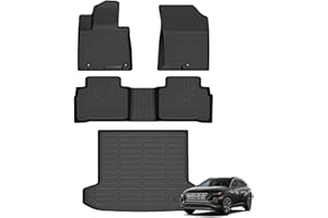 AZYT Floor Mats & Cargo Liner for Hyundai Tucson 2026 2025-2022 (No Hybrid Models & PHEV) All Weather Automotive TPE Liners Set Anti-Slip Waterproof Floor Liners Accessories (Car Mats+Trunk Mat)