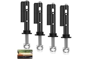 PRLF Mounting Pins for Recovery Boards, Lockable Design Traction Boards Mounting Pins, Safe Mount Pins Compatible with MaxTrax MKII Recovery Boards, 140MM Pins, M10 Threaded Bolts, 4 Packs