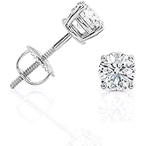 IGI Certified 1 to 10 Carat D-E Color and VS1-VS2 Clarity Lab Grown Diamond Stud Earrings for Women I 14k White Gold Earrings for Her I Secure Screw Back Made in USA by Beverly Hills Jewelers