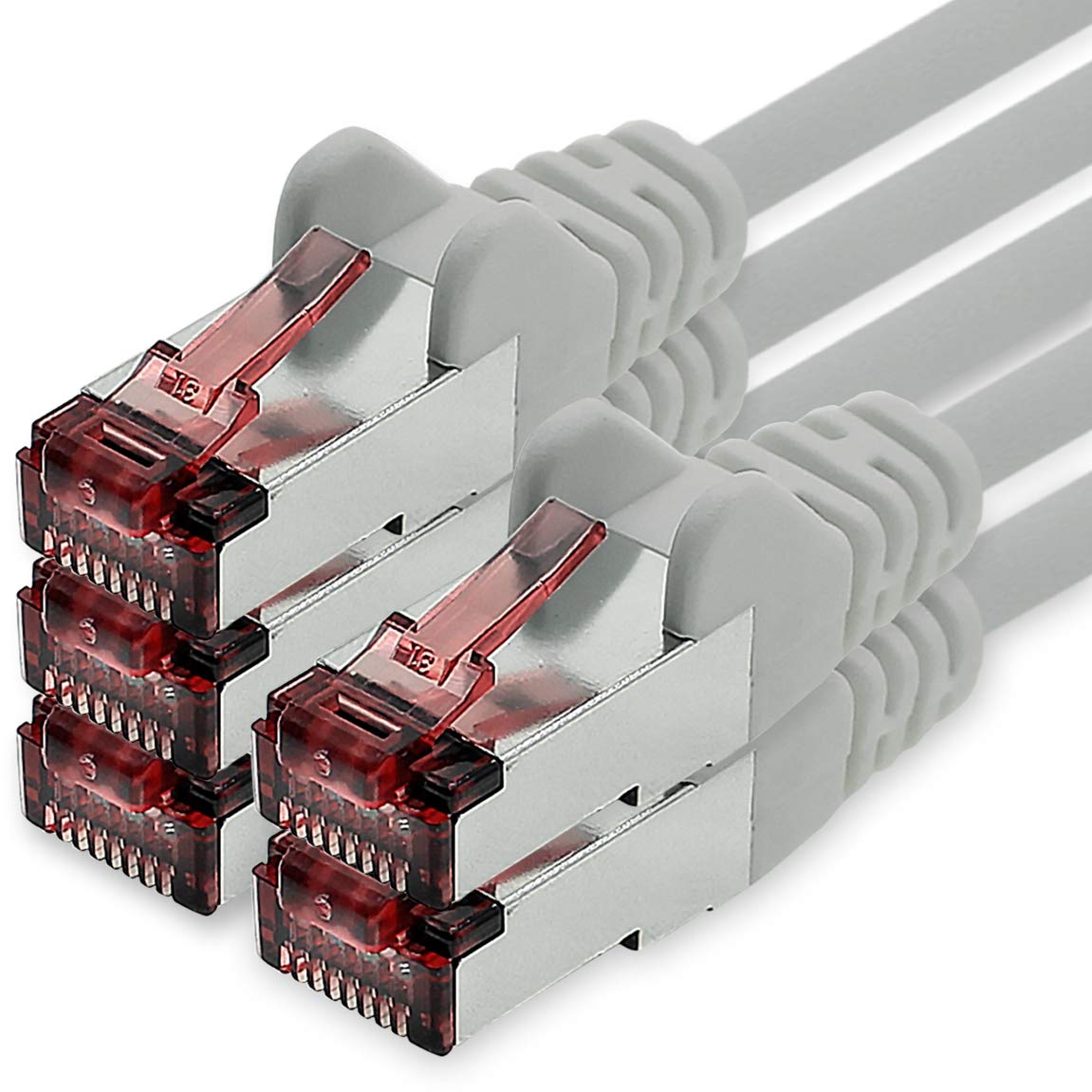 freiwerk Network cable Cat.6 5m gray - 5 x Ethernet cable Lankabel Cat6 Lan network cable Sftp Pimf patch cable 1000 Mbit s