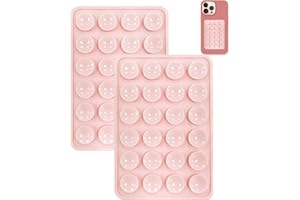 Giumel 2PCS Silicone Suction Phone Case Mount,Non Slip Suction Cup Phone Mount,Hands-Free Phone Accessories Holder for Selfies and Videos,Silicon Adhesive Phone Stand Sticky for Cell Phone Chalk Pink