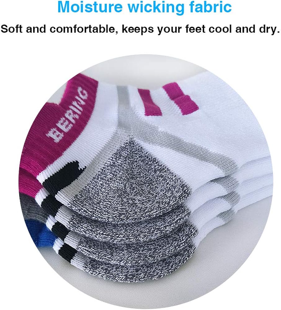 BERING Women's Performance Athletic Running Socks (6 Pack): Clothing