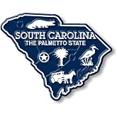 South Carolina Small State Magnet by Classic Magnets, 2.3" x 1.9", Collectible 3D Rubber Vintage-Style Souvenirs and Gifts Made in the USA