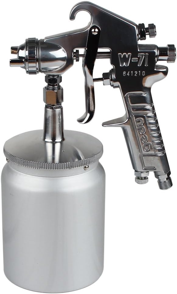 Siphon-Feed Air Spray Gun Paint Sprayer 0.6L (600cc) Cup Nozzle Size 1.3mm Sliver