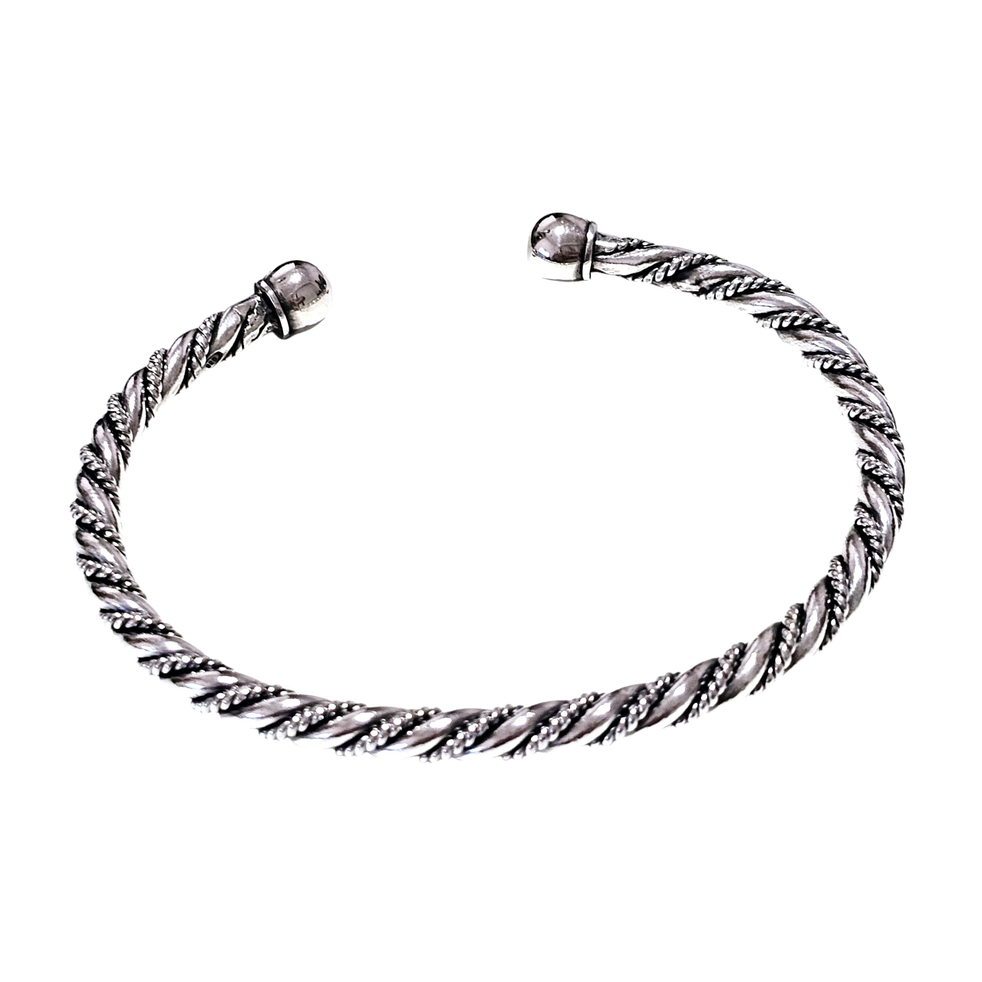 Treasure Bay Mens Solid 925 Sterling Silver Bangle Bracelet, Cuff Bangle for Men