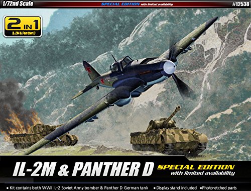 Academy Model Kit - Il-2m Plane & Panther D Tank - 1:72 Scale - 12538 - New