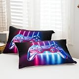 Loussiesd Gaming Bedding Set Duvet Cover Kids Teens Modern Gradient Buttons view 5