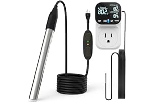 BSUOWEK 3000W 240V Immersion Pool Water Heater, Fully Submersible Water Heaters with Adjustable Thermostat & GFCI, for Large Above Ground Inflatable Swim Pool, Bathtub, Hot Tub, Bathtub, Camping, Shower (BK)