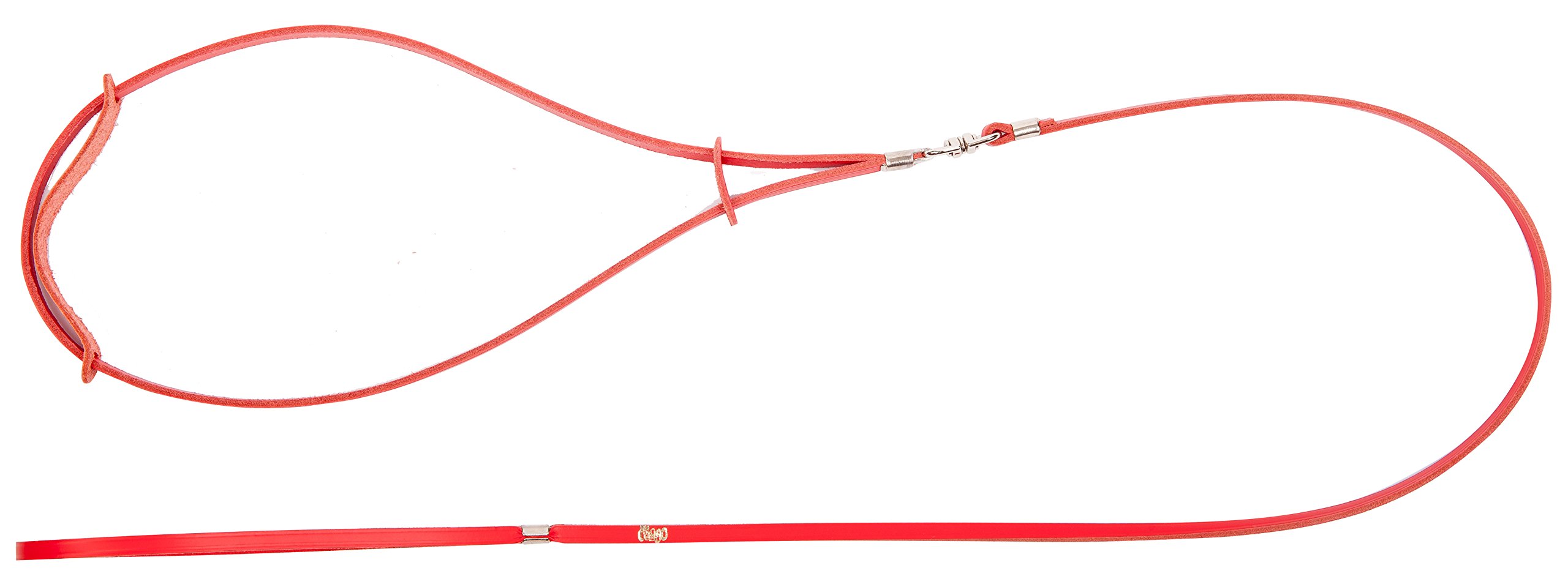 Dingo Smart Fashion for Champion, Leather Show Leash, Red Lead for Exhibition and Dog Ring Show 10705,6 mm wide