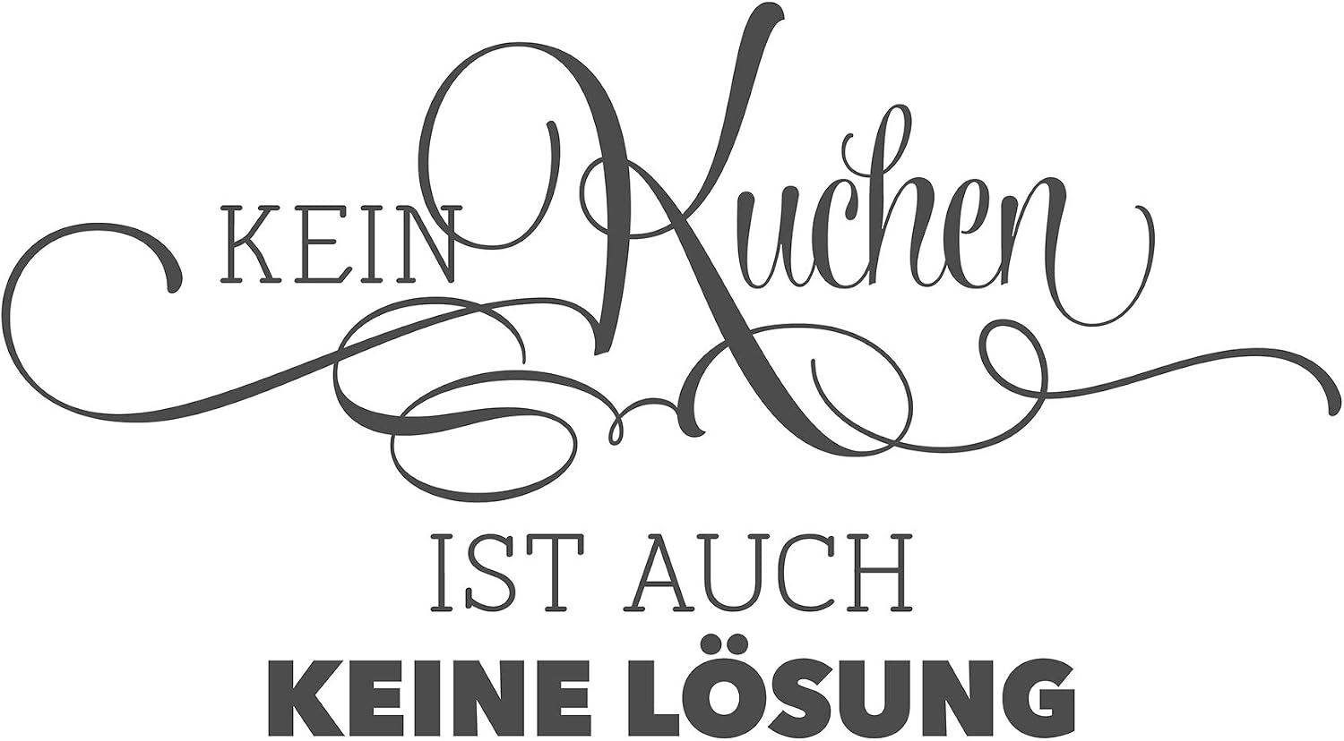 dekodino Wandtattoo Spruch Kein Kuchen ist auch Keine Lösung lustige