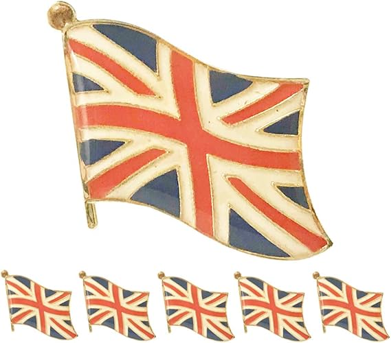 6 Pack British Flag Lapel Pin 0.5 UK Great Britain England