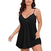 MINTLIMIT Women's Plus Size Lace Chemise Lingerie Sexy Nightwear Spaghetti Strap Nightgown Babydoll Sleepwear