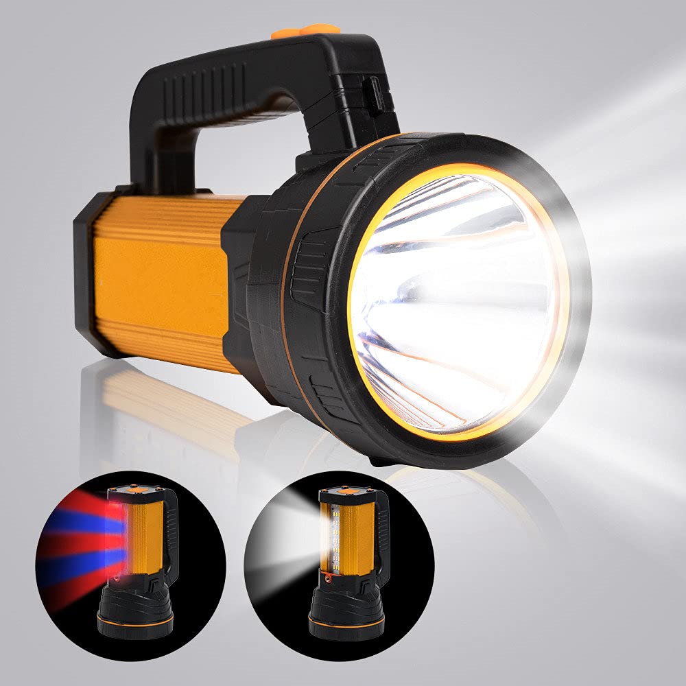 MAYTHANK Super Bright Rechargeable Led Torch with Lantern, Large Capacity Long Lasting, High Power High Lumens Portable Handheld Spotlight Flashlight, Powerful Searchlight,for Home Camping