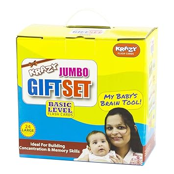 Krazy Flash Cards - Jumbo Set of 10 ( Capital Alpahbets, Fruits, Vegetables, Transports and More)