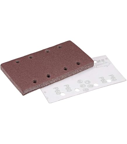Boxonly Feuille de ponçage à boucles et crochets Ponceuse Papier de verre 8 trous Grain 320 15pcs pour ponceuse 1/3