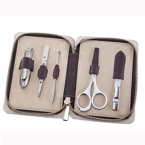 Lnyj Nail Clipper Kit Nails Scissor Tweezer Ear Pick Nose Hair Cut
