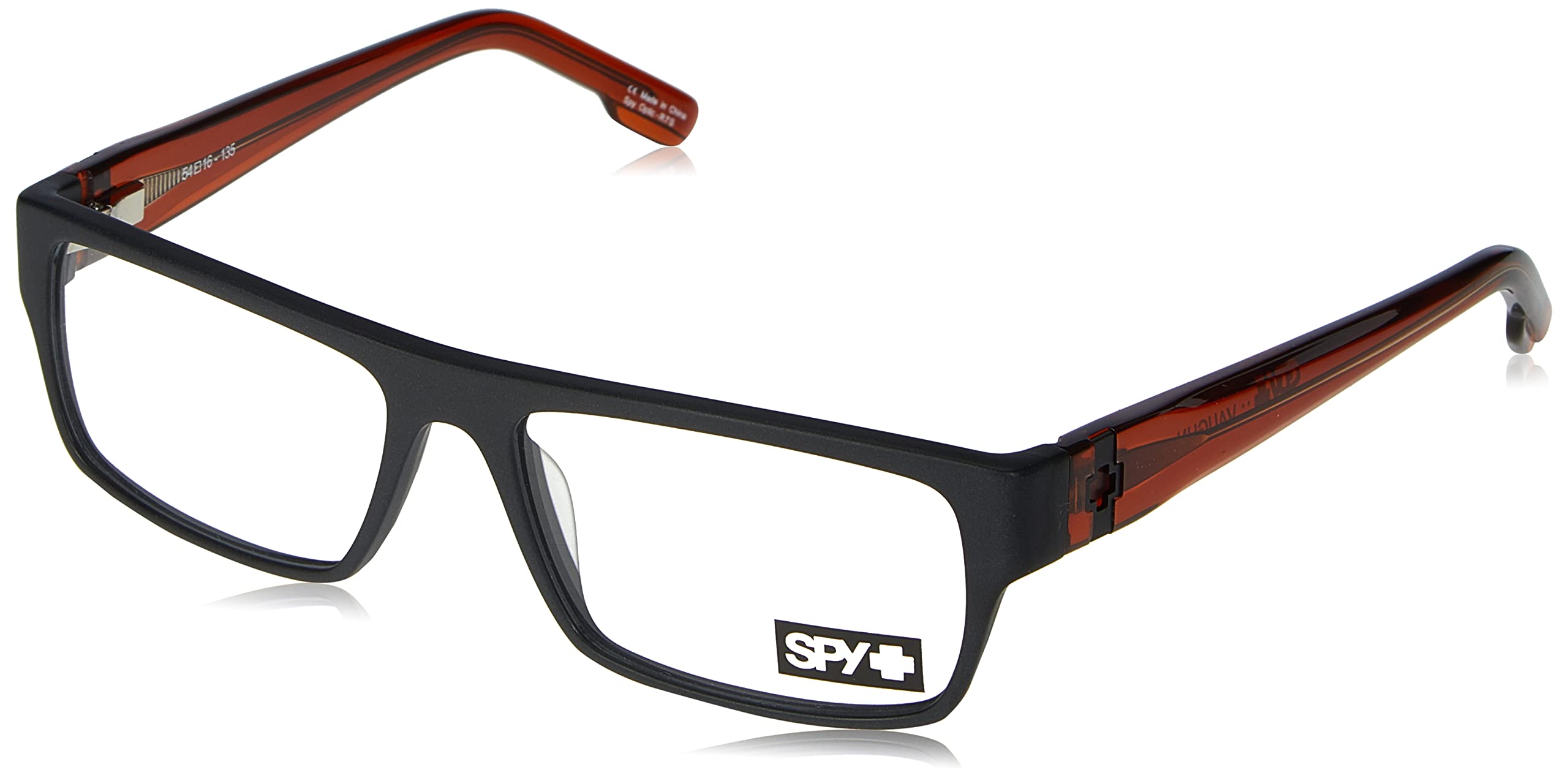 Spy Vaughn 54 Glasses, Matte Black Trans Sepia, Unisex Adult