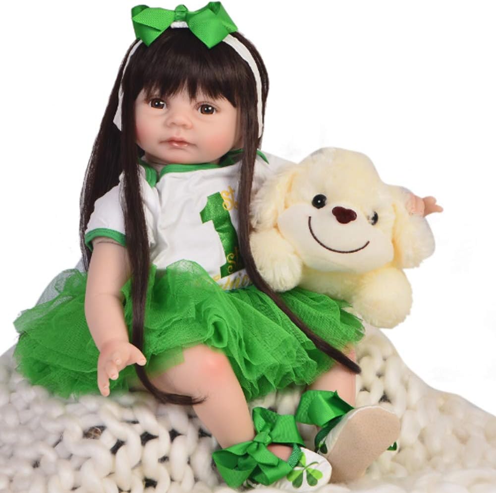 Prezzo Rinato Bambola Simulazione Bambino 55cm Grandi Occhi Carino Lungo Capelli Corpo Silicone Ragazza Compleanno Natale Bambini Bambole Regalo Offerte