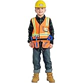 Dress Up America Construction Worker Costume for Kids &ndash; Toddler Builder Dress Up Set with Reflective Vest, Hard Hat &amp; Toy Tools &ndash; Boys &amp; Girls Construction Halloween Costume (Ages 2-6)
