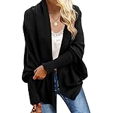 Imily Bela Women's Kimono Batwing Cable Knitted Slouchy Oversized Wrap Cardigan Sweater
