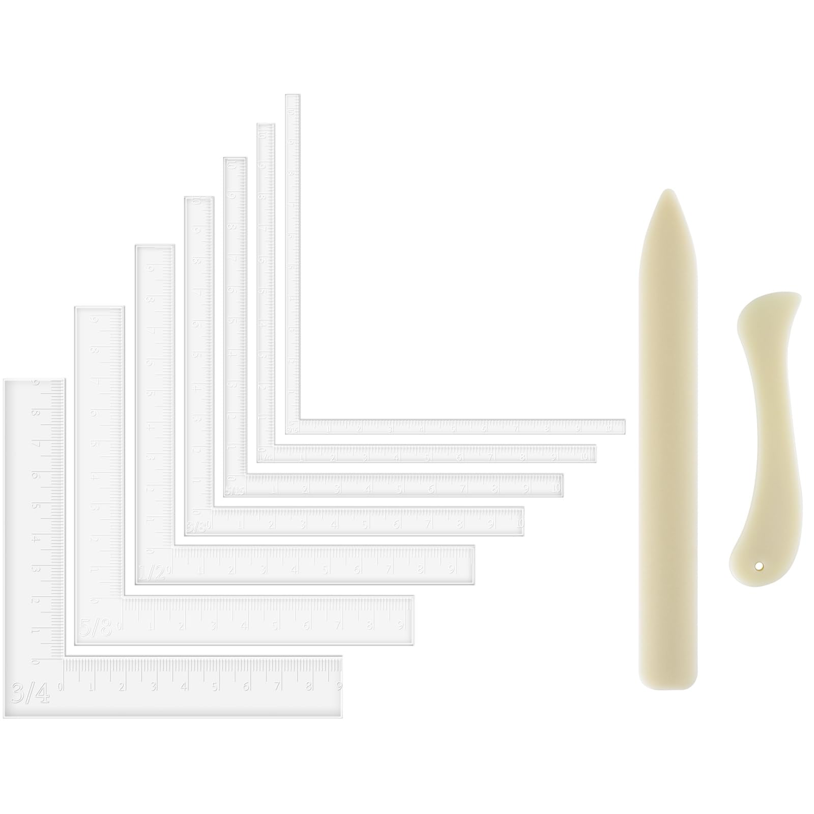 9 Pieces Creative Positioning Pieces Card Corners Helpers with Bone Folder Tool Stamping Corners Paper Craft Supplies Scrapbooking Tools for Paper Craft Card Making and Scrapbooking Crafting Tool