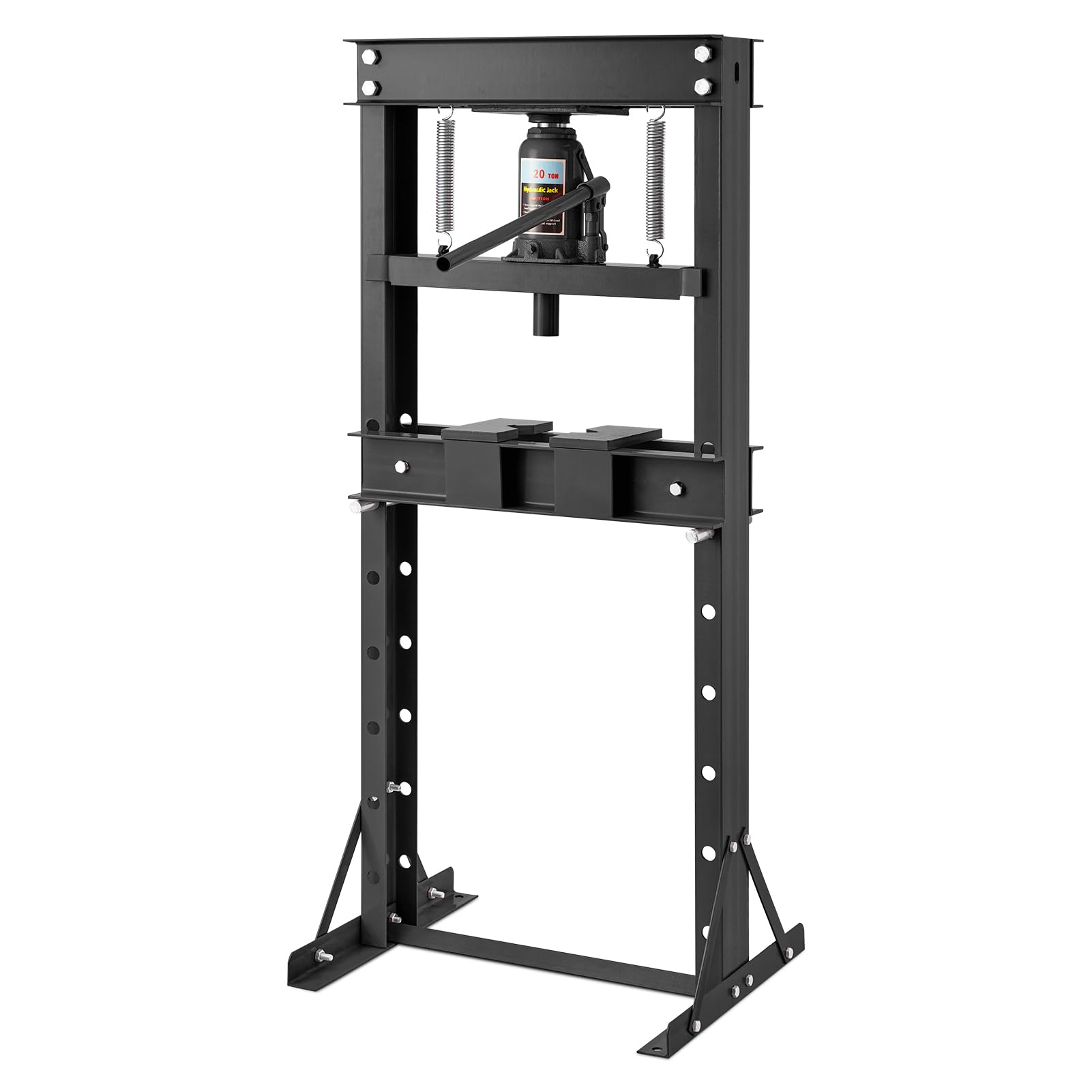 Photo 1 of Hydraulic Shop Press, 20 Ton H-Frame Garage Floor Shop Press Adjustable Hydraulic Press with Press Plates, Black