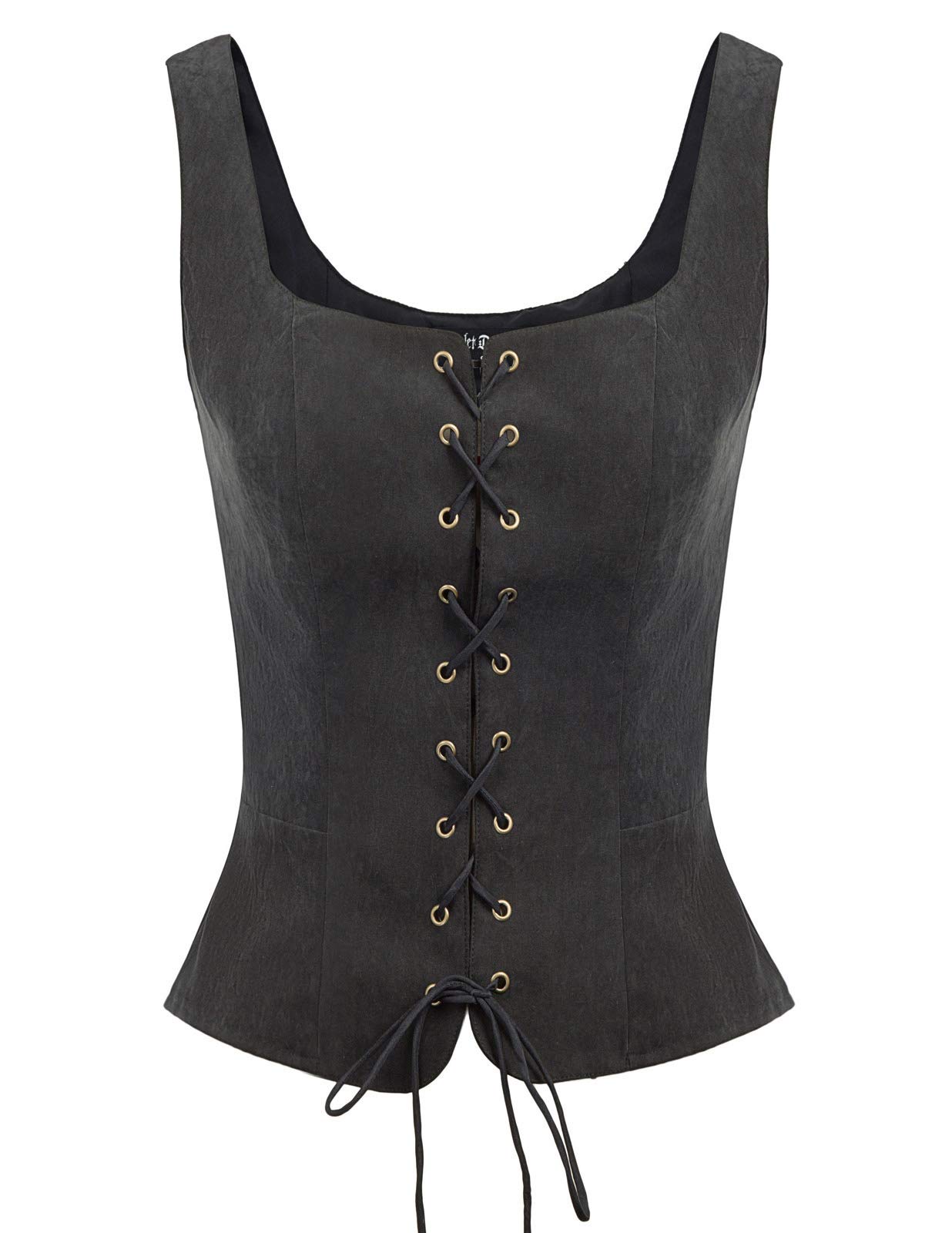 Photo 1 of Scarlet Darkness Womens Peasant Costume Vest Waistcoat Renaissance Bodice Black M