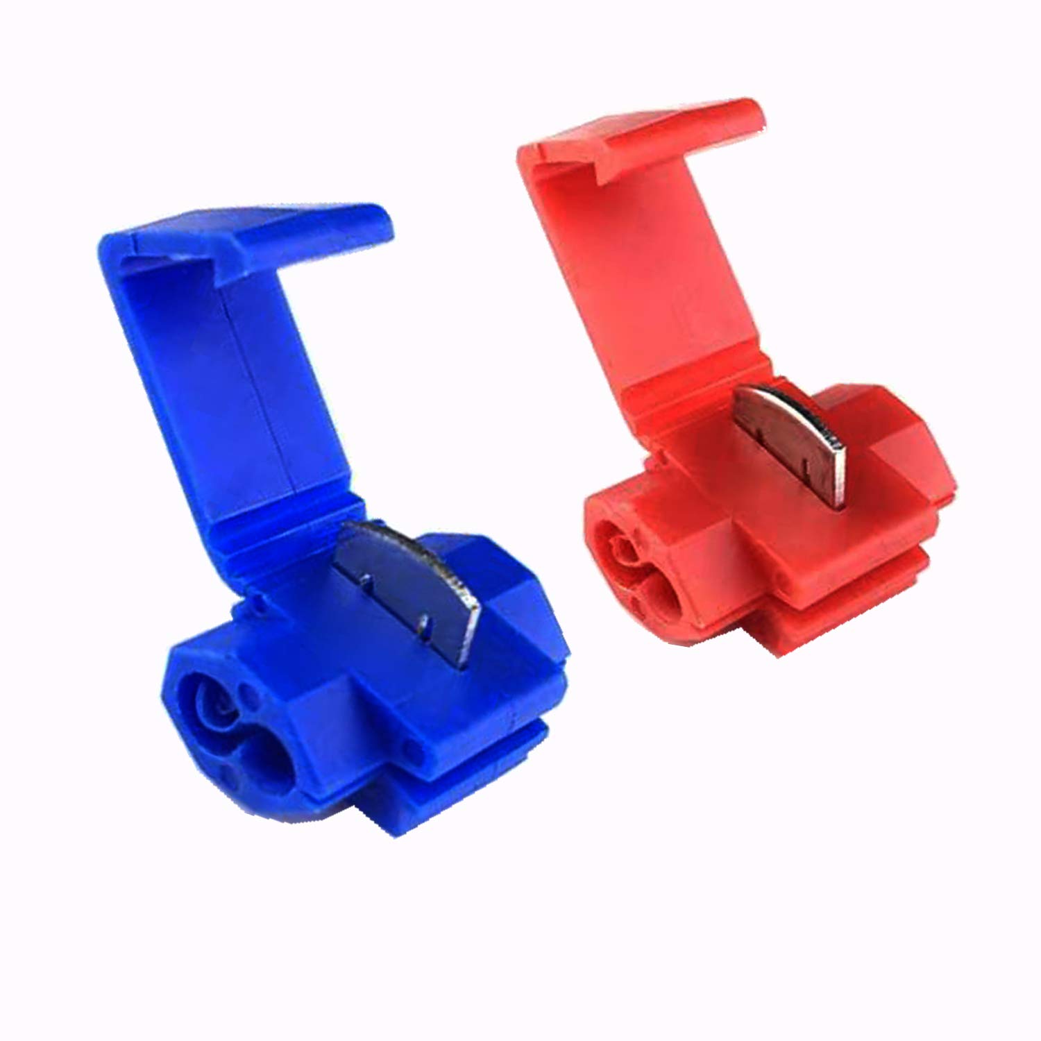 CEEYSEE 50 Pcs Lock Wire Terminal Connectors Set Solderless Quick Splice Wire Connectors Electrical Wire Crimp Branch Connectors Assortment Kit (NJ2HL)