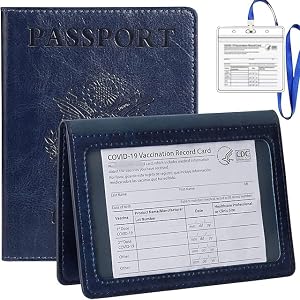 1Pc Passport Holder Travel Bag Passport And Vaccine Card Holder Combo Slim Travel Accessories Passport Wallet For Unisex Leat