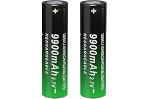 CBJJ 18650 Rechargeable Battery 9000mAh 3.7 Volt Rechargeable 18650 Battery 3.7V Flat Top Flashlight Battery, 2 Pack