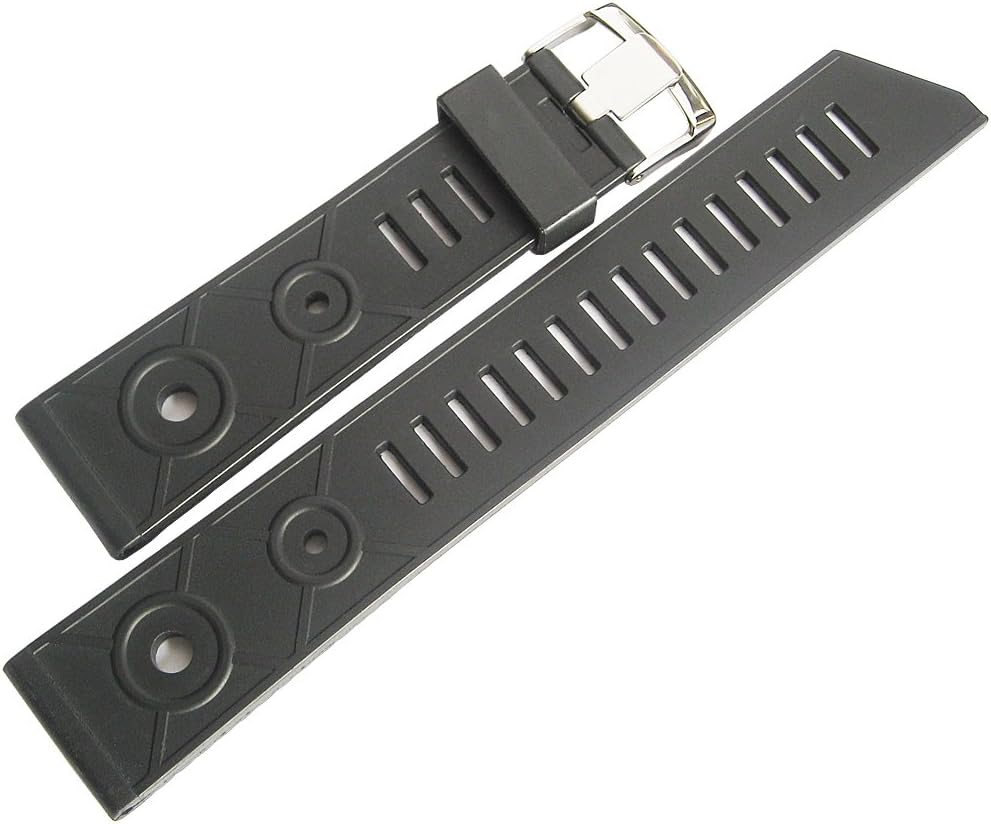 18mm Black Rubber Watch Strap Model 281
