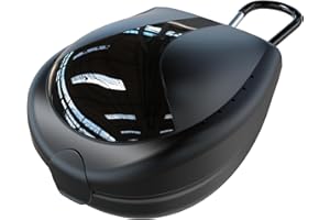 ARGOMAX Sports Mouth Guards Case, 1 Piece Sports Braces Case with Carabiner, Football Mouthguard Case, Black.