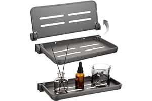 MBAIYO 3 Pack RV Aluminum Fold Down Wall Shelf, Sturdy Wall-Mounted Folding Shelf Foldable Camper Accessory for Bathroom Kitchen Bedroom Organization RV Furniture Parts Hardware for Inside