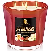 Large Fall Candle Apple Cider & Cinnamon Scented, 4 Wick Natural Soy Candles for Home Scented, 30oz Big Autumn Candle Long Lasting, Home Aromatherapy Candles Housewarming Gift for Women Men