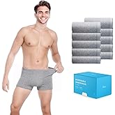 PUFFIN TRIP 10 Pack Disposable Cotton Men Underwear for Travel Fitness Swimming Hotel Spa Hospital Stay Grey