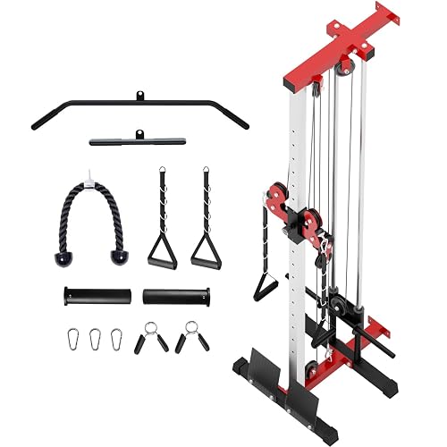VANSWE Wall Mount Cable Station, 18 Positions Adjustable Dual Pulleys ...