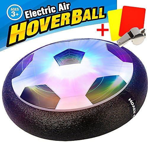 Kids Soccer Hover Ball Game - Boys Girls Sport Children Toys - Training Football Indoor Outdoor - with LED Lights Wistle 2 referee cards - for Team Play