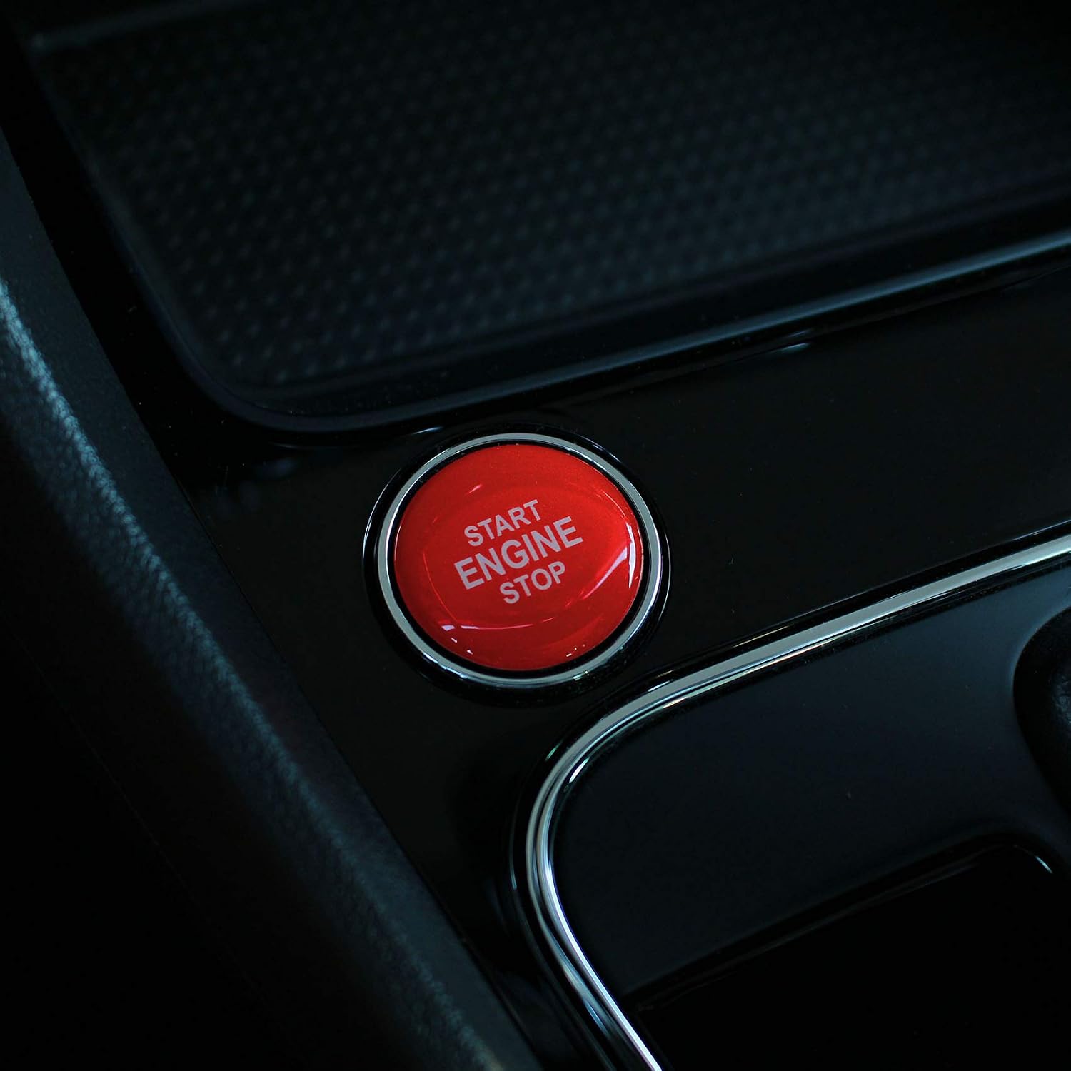 Gel Emblem Start Stop Button Cover Sticker Keyless GO Carbon Push Button Cover Ignition - Finest Folia DM004 (Red Gloss) - Image 3