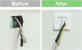 VCE White Single Gang Brush Faceplate Wall Plate for Cable Management - 2 Pack view 5
