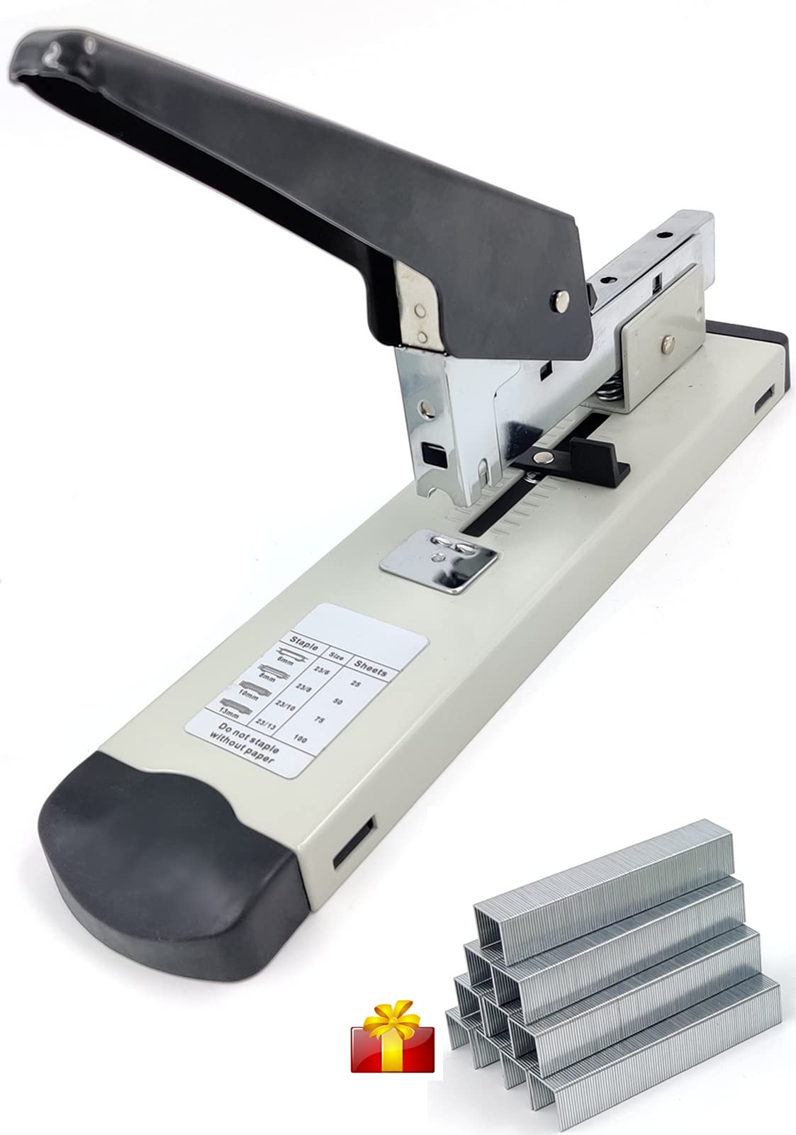 Photo 1 of KongJee 100-Sheet Heavy Duty Stapler with 1000 Staples, Paper Stapler, High Capacity Large Commercial Stapler, Industrial Big Heavy Stapler with Staples for Paper