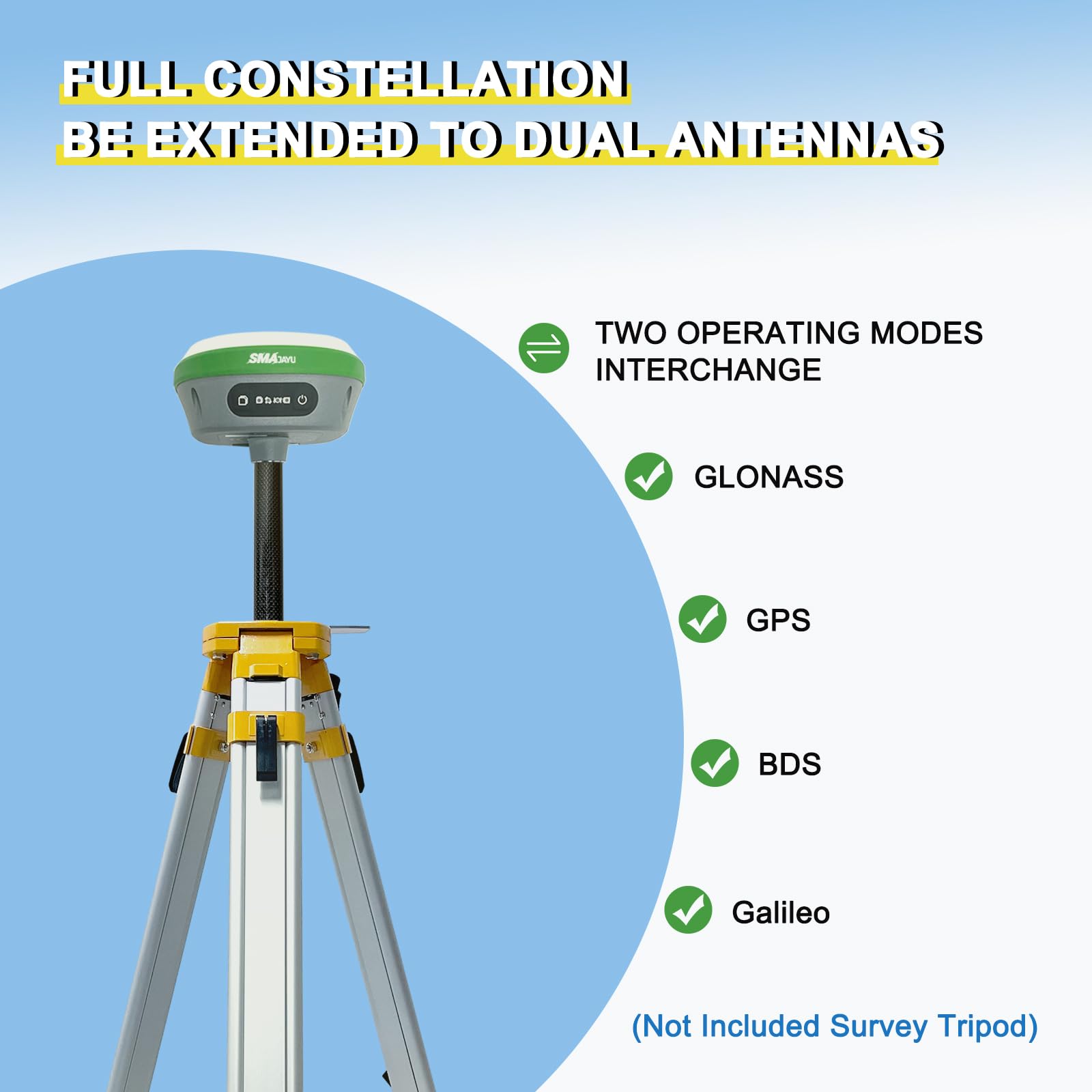 R26 V1 GNSS GPS RTK Base Station for RTK Rover, Drone,Static Point Surveying,Coordinates stakeout(Exclude Tripod)