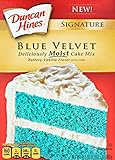 Duncan Hines Signature Blue Velvet Cake Mix, Buttery Vanilla Flavor, 16.5 oz