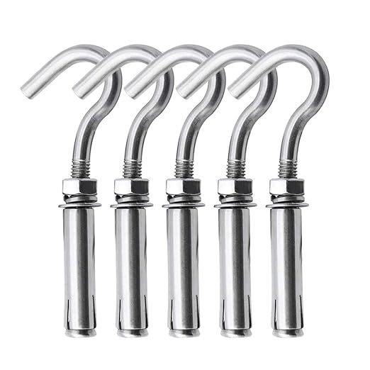 Expansion Hook, Lsquirrel 304 Stainless Steel Open Cup Hook Expansion Bolts Ceiling Bolts for