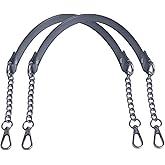 Beaulegan Purse Chain Handles - Microfiber Leather - Replacement for Shoulder Bag or Handbag 23.6 inch Long (2 PCS/Gunmetal Black)