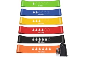 Ceecysaa Exercise Bands, Resistance Bands for Exercise Women & Men, Workout Bands with 6 Progressive Levels Natural Latex Ela