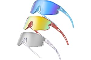 Wapreta 3PACK Kids Sunglasses Youth Baseball Sunglasses for 4-12 Boys Girls Cycling Softball Running UV400 Sports Goggles