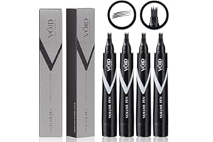 VOID Homme Beard Pen & Filler Kit (Pack of 4) - Instant Pencil, Easy Liner, Marker for Men - Waterproof Filling Kit (Black)