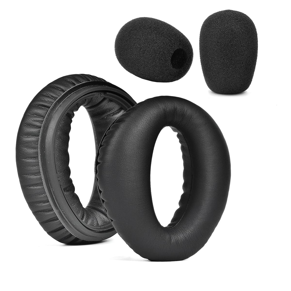 JOYSOG Zulu Ear Pads, Soft Leather Replacement Earpads Cover/mic muff for Lightspeed Zulu,Sierra, Zulu.2, Zulu PFX Aviation Headsets Ear Cushions (Earpads+ 2 mic muff)