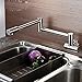 Votamuta Lead-Free Articulating Kitchen Faucet SUS 304 Stainless Steel Pot Filler Double Joint and 360 Degree Rotating Aerator Wall Mount 1/2-Inch IPS Contemporary Style, Brushed Finish